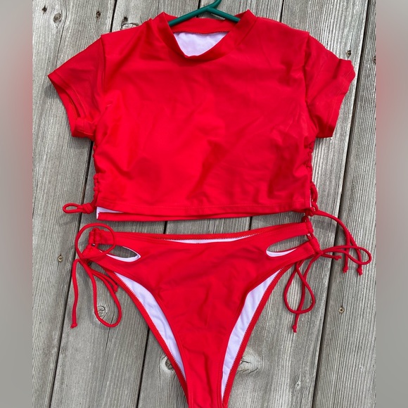 Red Two Peice SHEIN Swimsuit - Picture 1 of 9